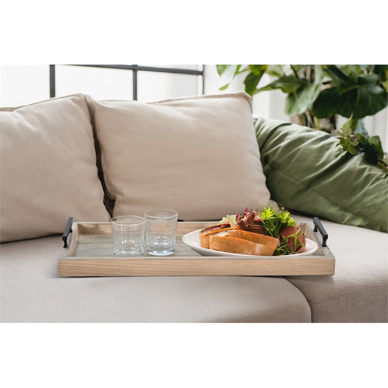 Sunny Designs Rectangular Tessa Wood Dining Table Tray