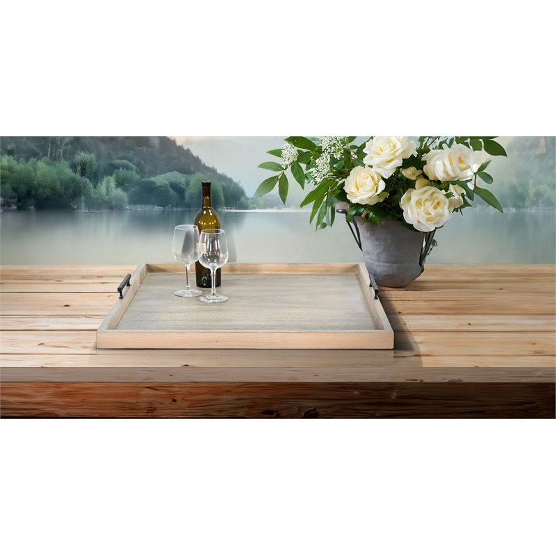 Sunny Designs Wheat Square Tessa Ottoman Tray