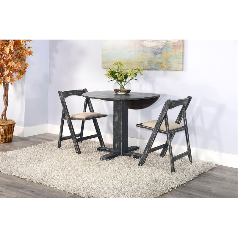Sunny Designs Black Sand Drop Leaf Table