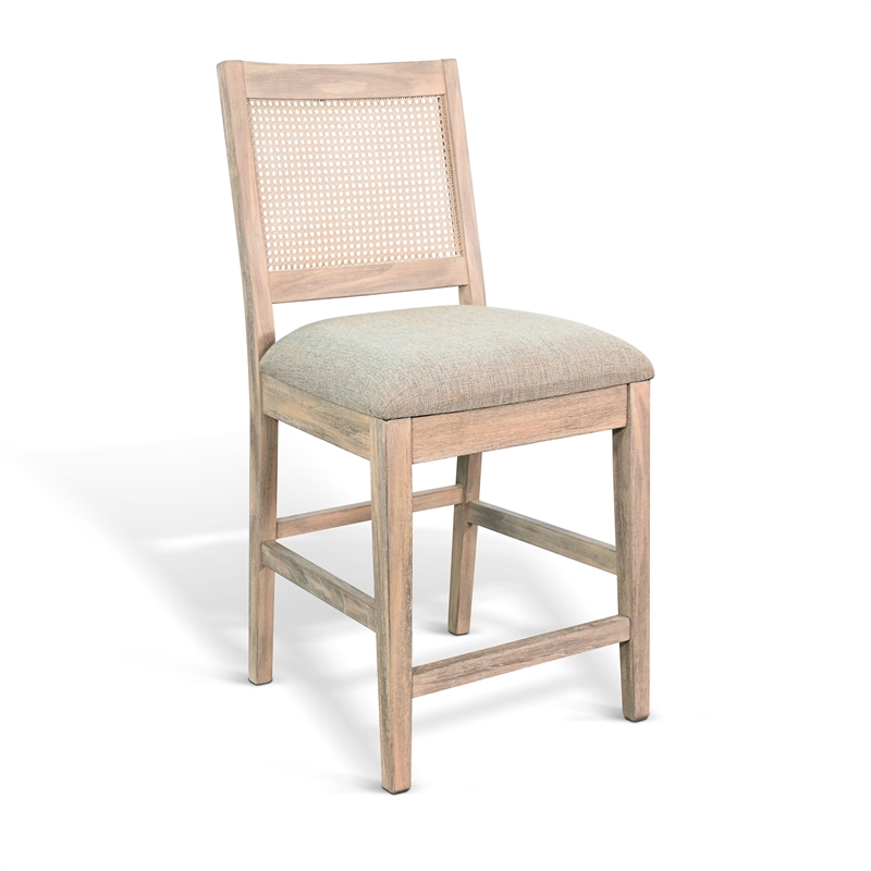 Sunny Designs Cane Back Cushion Seat Counter Stool (Set of 2)
