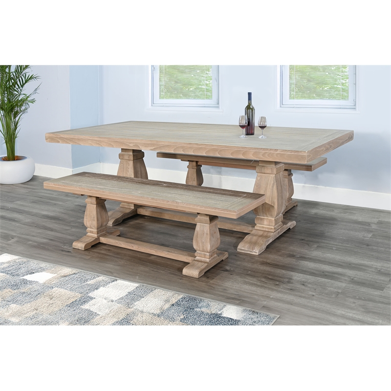 Sunny Designs Gianna Wood Trestle Dining Bench