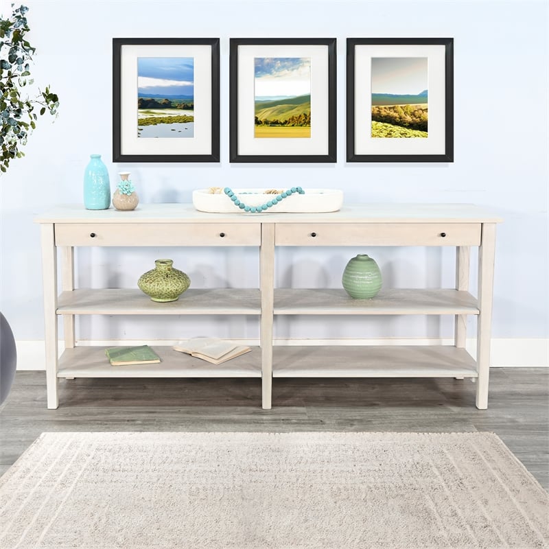 Sunny Designs Wide Wood Sofa Console Table