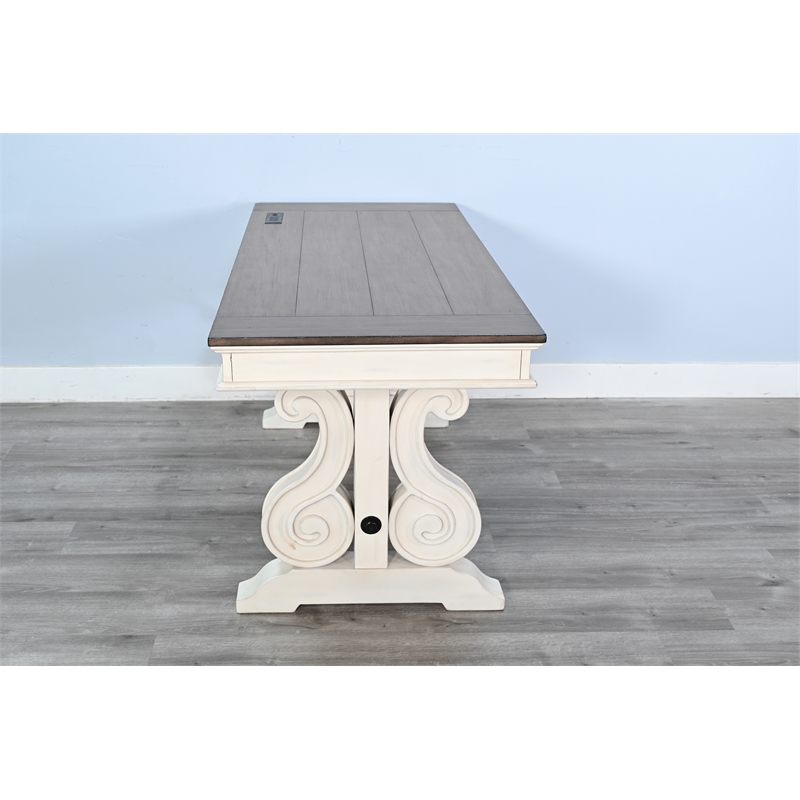 Sunny Designs White Desk with Power Strip