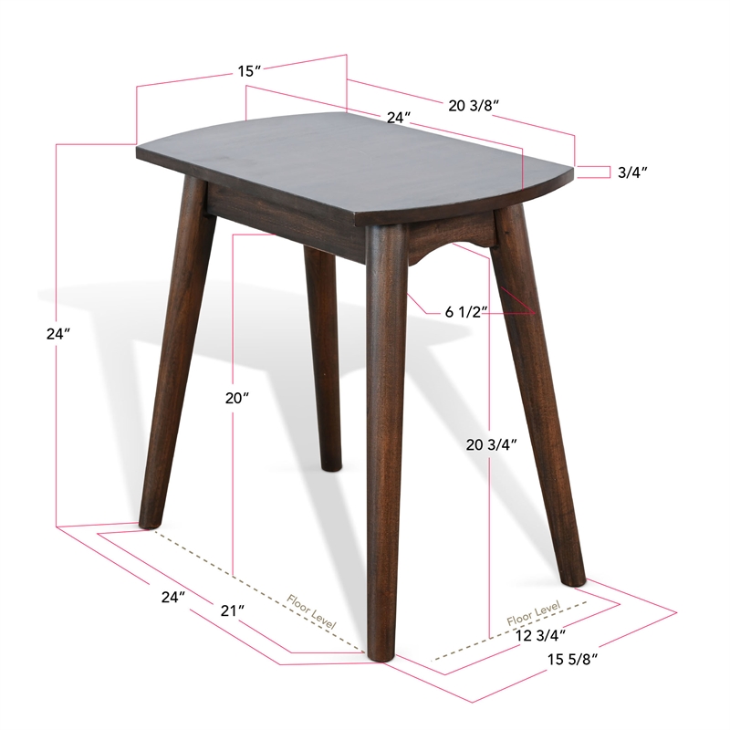 Sunny Designs Mid-Century Coffee Brown Chair Side Table