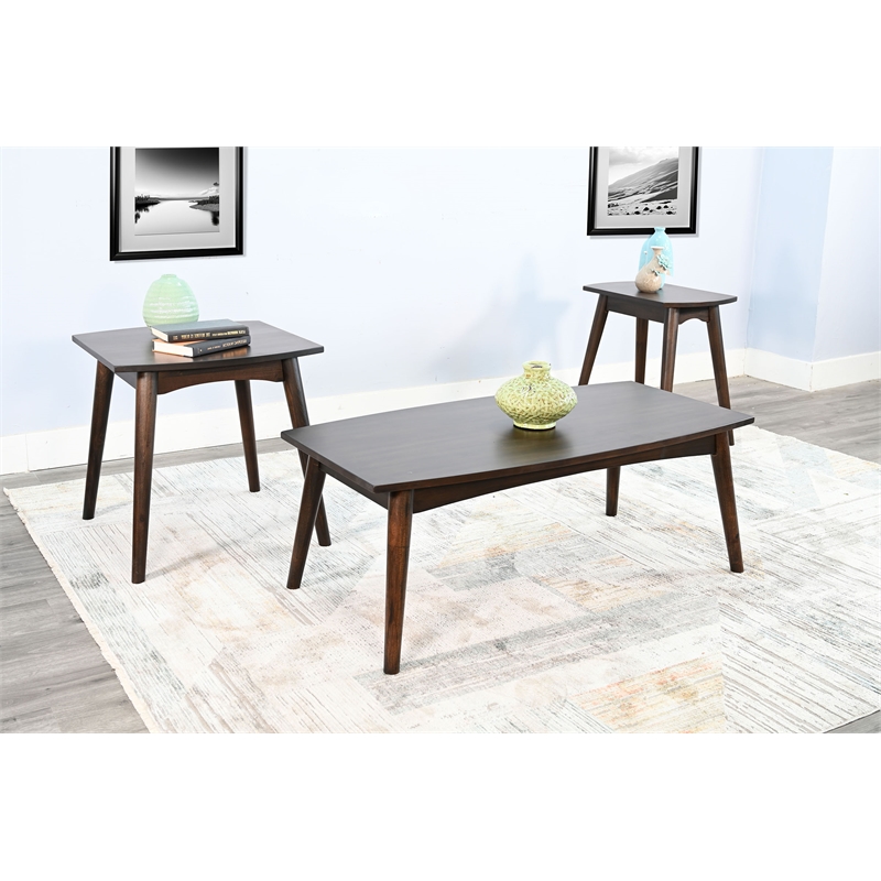Sunny Designs Mid-Century Coffee Brown Chair Side Table
