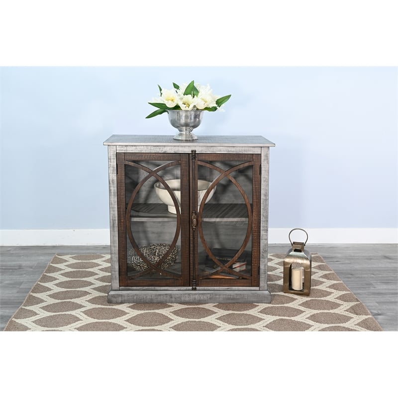 Sunny Designs Media Grey Wood Accent Cabinet