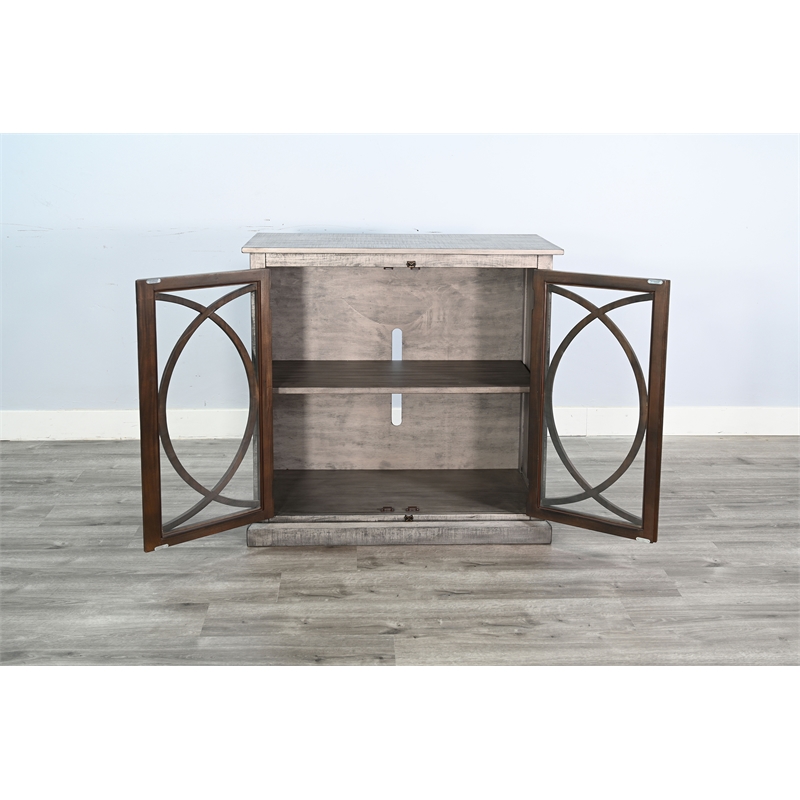 Sunny Designs Media Grey Wood Accent Cabinet