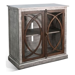 sunny designs media grey wood accent cabinet