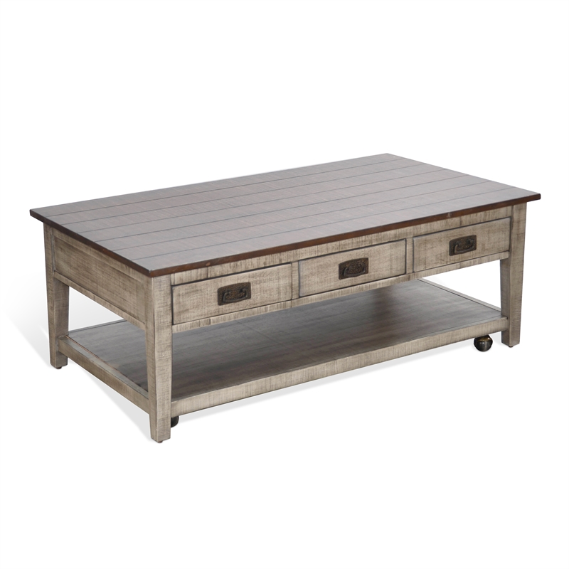 Sunny Designs Rectangular Two-Tone Wood Coffee Table
