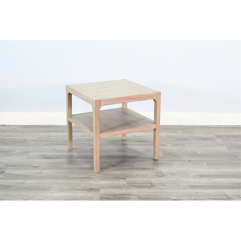 Sunny Designs Wheat-Finish Square End Table with Open Shelf