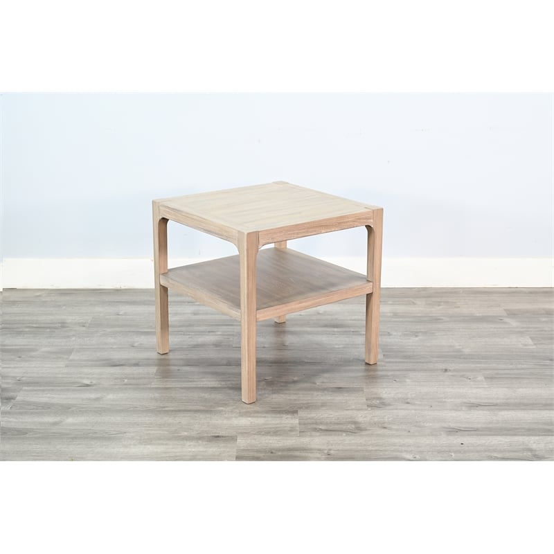 Sunny Designs Wheat-Finish Square End Table with Open Shelf