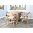 Sunny Designs Round Dining Table with Built-in Storage Cabinet and Drawers