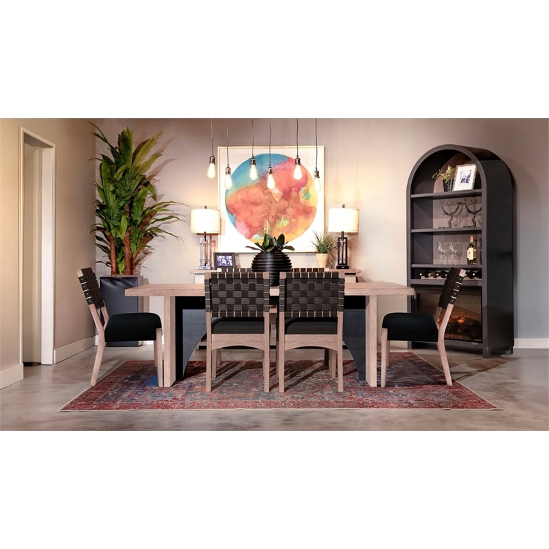 Sunny Designs Modern Woven Back Dining Chair (Set of 2)