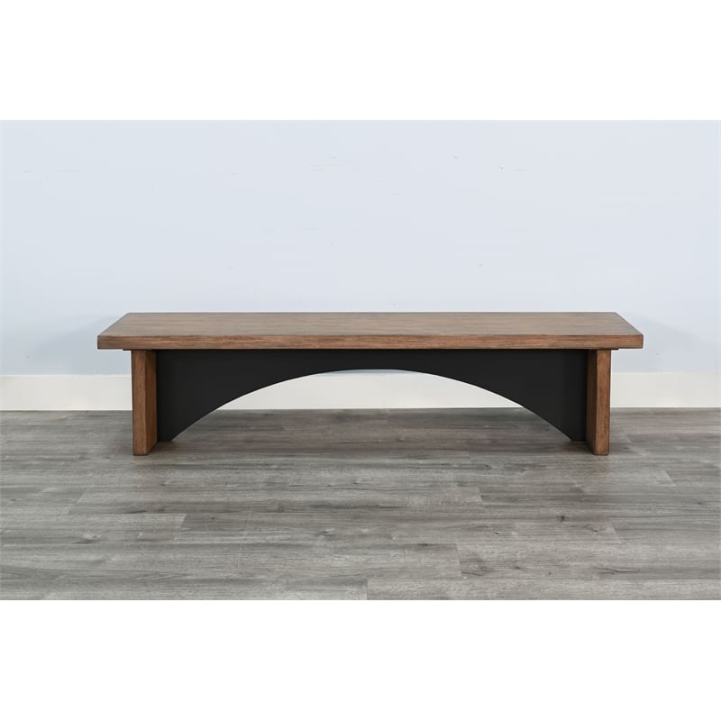 Sunny Designs Modern Wood Dining Bench with Arched Accent Base
