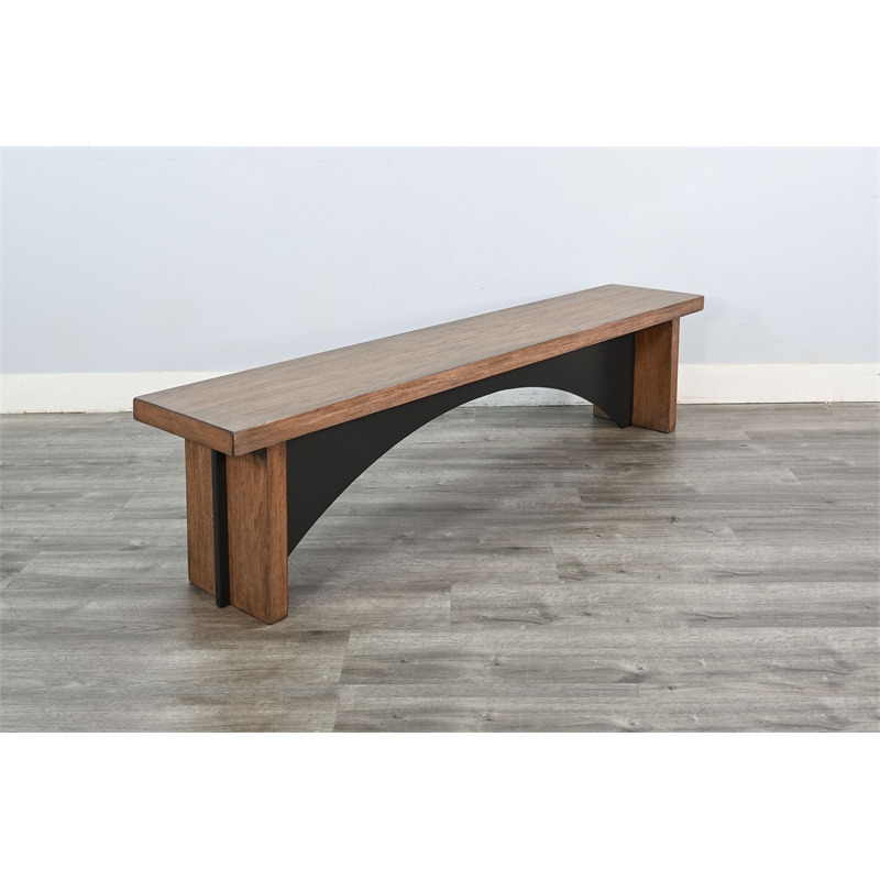 Sunny Designs Modern Wood Dining Bench with Arched Accent Base