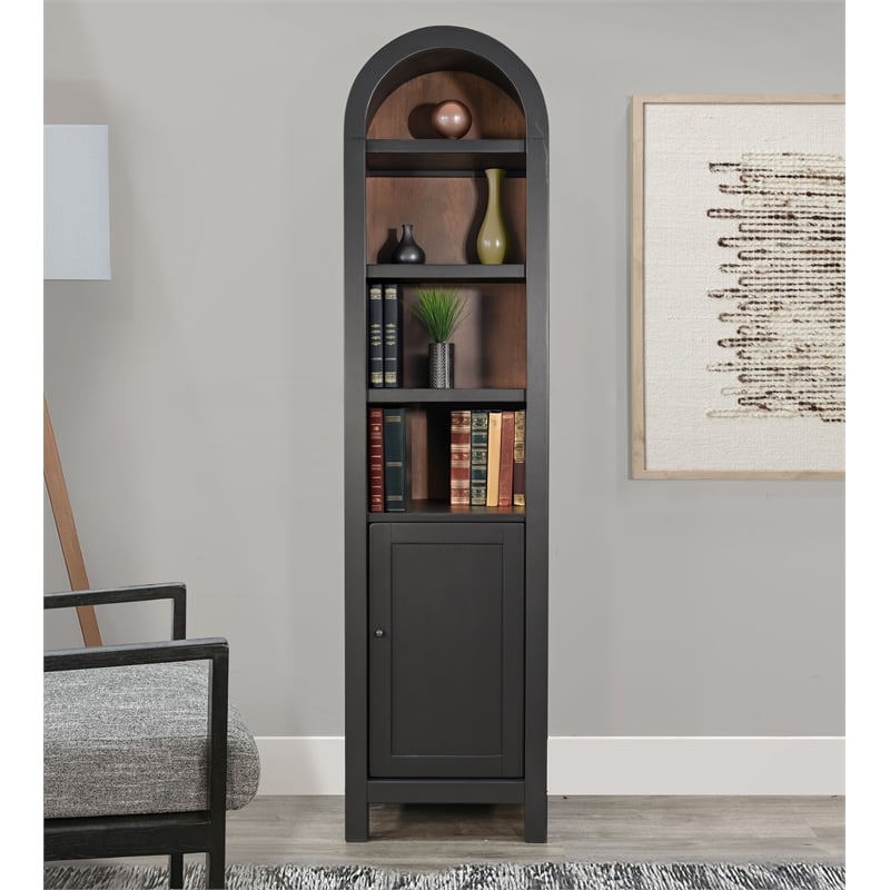 Sunny Designs Arched Black Cabinet Storage