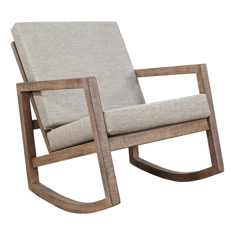 Sunny Designs Morgan Fabric Upholstered Rocking Chair in Gray