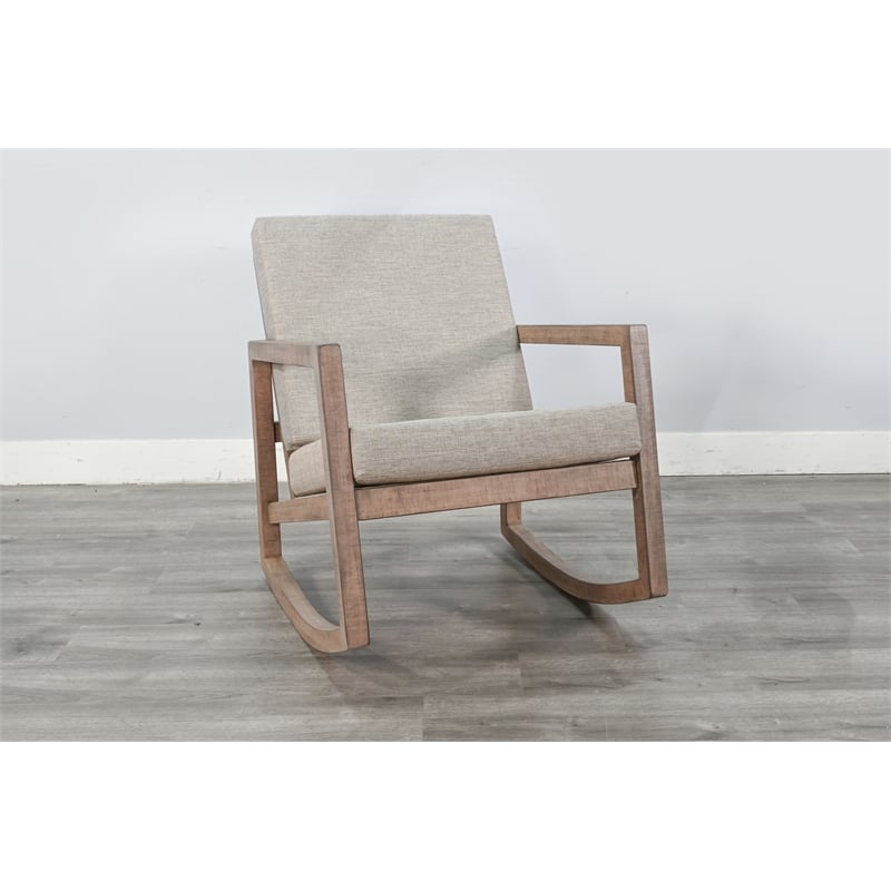 Sunny Designs Morgan Fabric Upholstered Rocking Chair in Gray