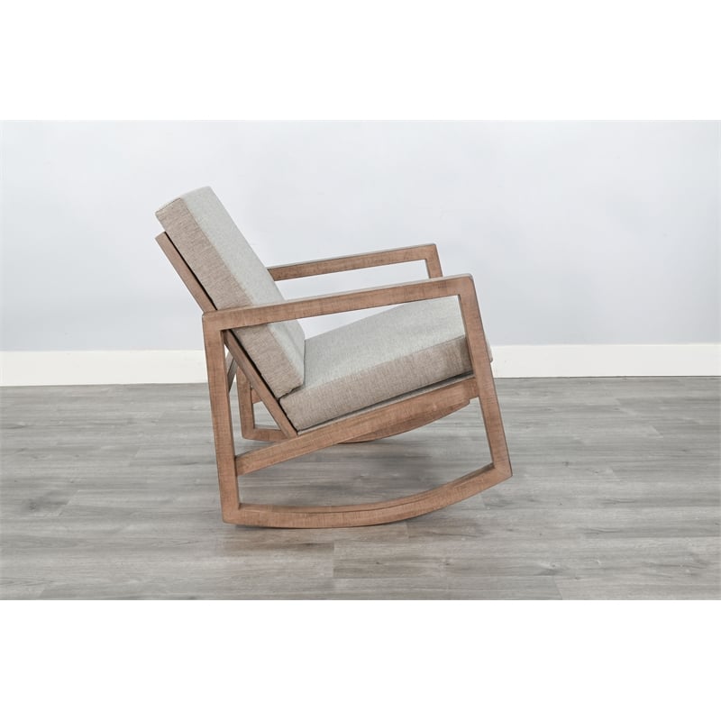Sunny Designs Morgan Fabric Upholstered Rocking Chair in Gray