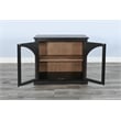 Sunny Designs Elena Wood Cabinet with Arched Glass Doors in Oak Grove/Umbra