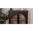 Sunny Designs Elena Wood Cabinet with Arched Glass Doors in Oak Grove/Umbra