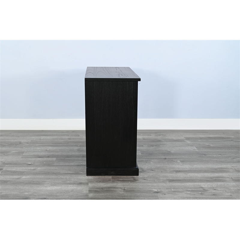 Sunny Designs Elena Wood Cabinet with Arched Glass Doors in Oak Grove/Umbra