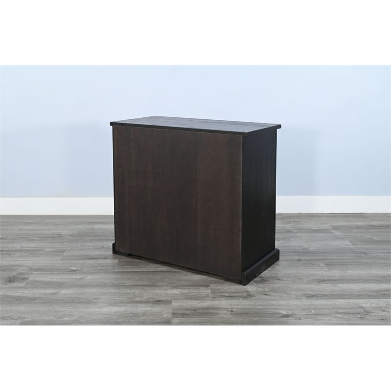Sunny Designs Elena Wood Cabinet with Arched Glass Doors in Oak Grove/Umbra