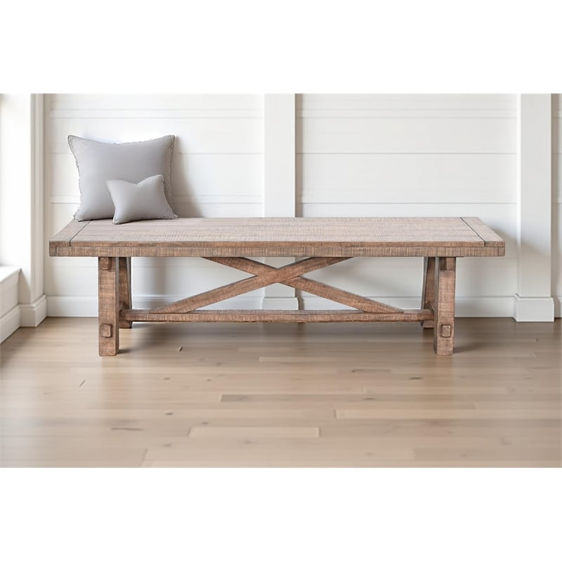 Sunny Designs Wood Farmhouse Natural Dining Bench