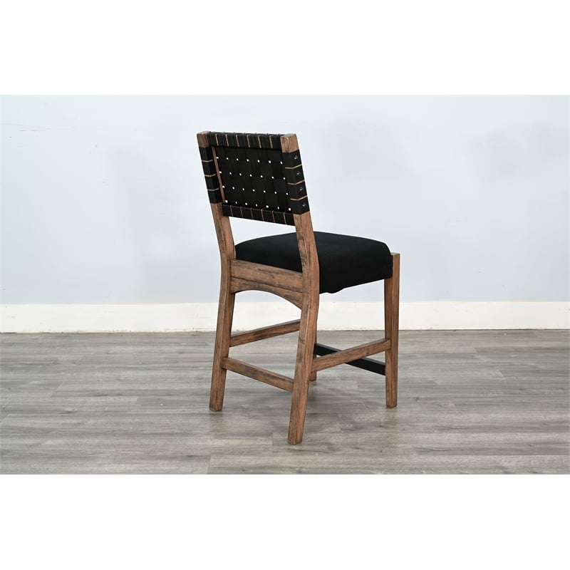 Sunny Designs Woven Back Black Counter Stool (Set of 2)