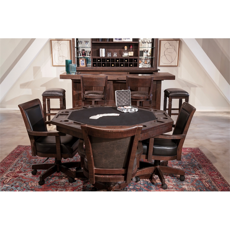 Sunny Designs 5-Piece Reversible Game and Dining Poker Table Set