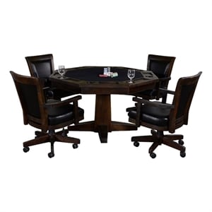 Sunny Designs 5-Piece Reversible Game and Dining Poker Table Set