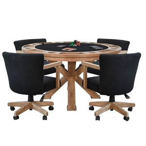 Sunny Designs 5-Piece Reversible Game and Dining Poker Table Set
