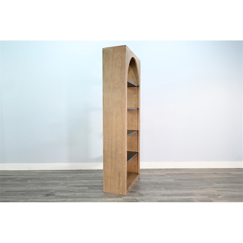 Sunny Designs Tall Arched Wood Bookshelf with Open Shelving