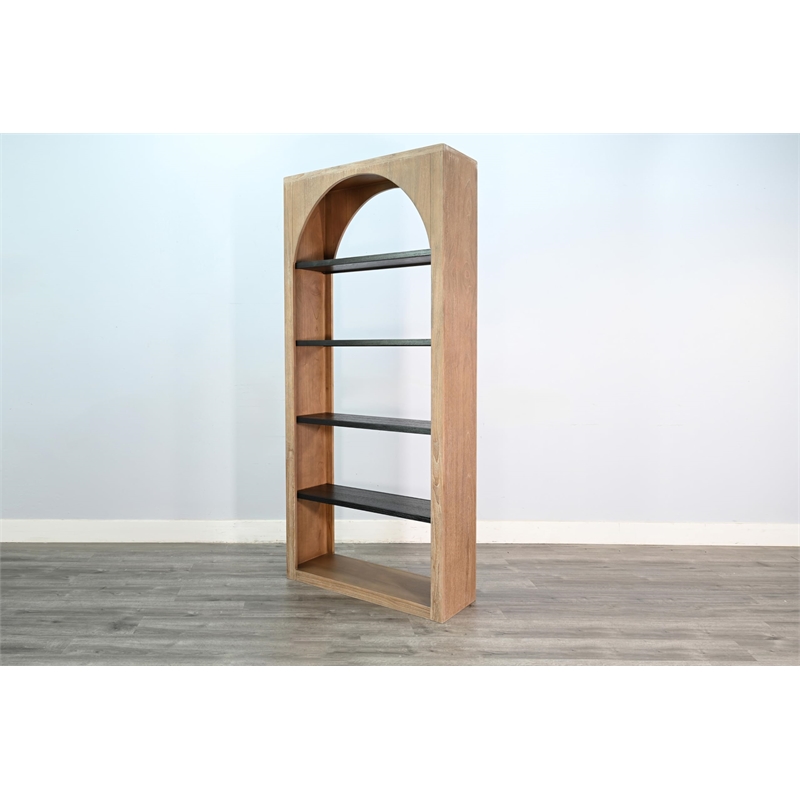 Sunny Designs Tall Arched Wood Bookshelf with Open Shelving