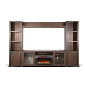 Sunny Designs 112&quot Media Wall with Electric Fireplace