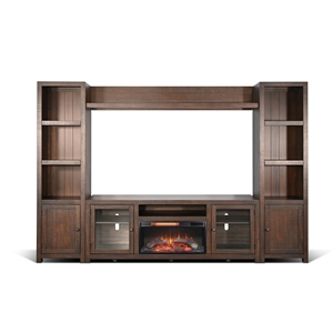 Sunny Designs 112&quot Media Wall with Electric Fireplace