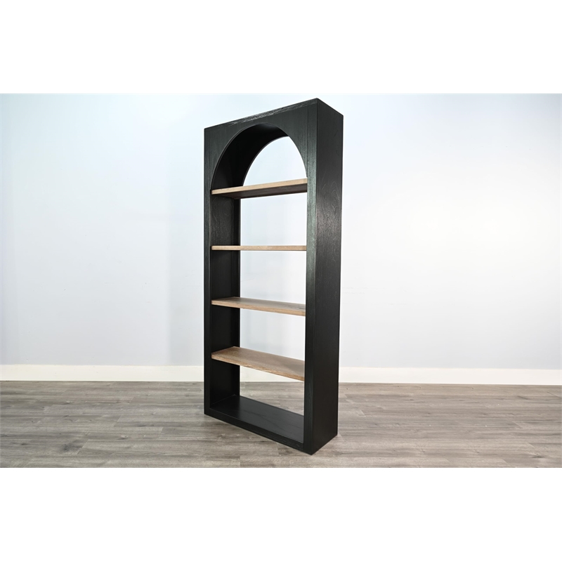 Sunny Designs Tall Arched Wood Bookshelf with Open Shelving
