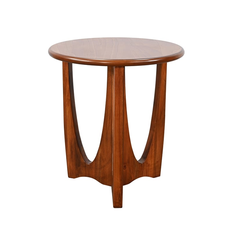 Sunny Designs Sinatra Round Top End Table in Cinnamon