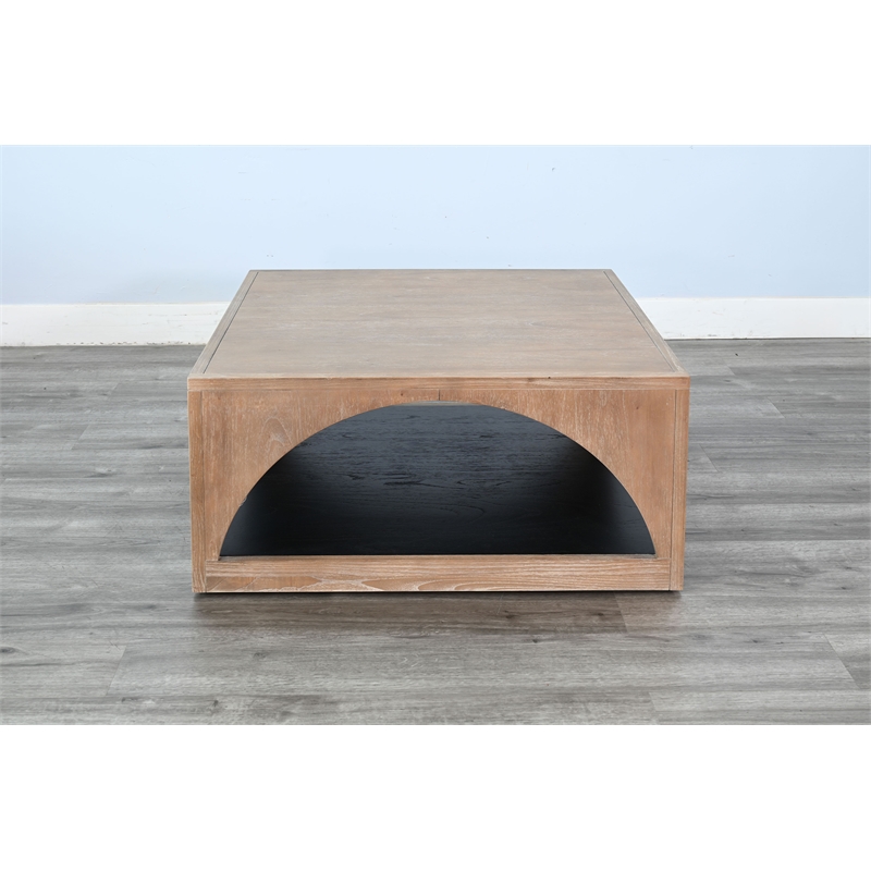 Sunny Designs Modern Wood Coffee Table with Arched Open Shelf Design