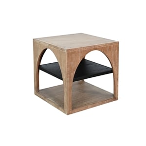 Sunny Designs Modern Wood End Table with Arched Open Shelf Design