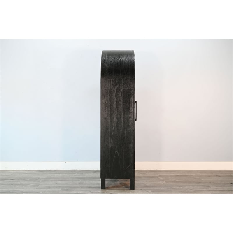 Sunny Designs Black Storage Arch Cabinet