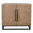 Modern Accent Cabinet with Chevron Doors and Metal Base