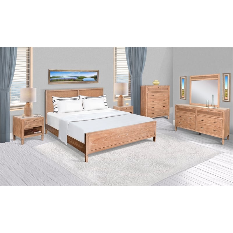 Sunny Designs Mid-Century Modern Cane Nightstand