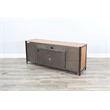 Sunny Designs Industrial TV Stand with Open Shelving and Metal Accents