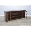Sunny Designs 76-Inch Wide TV Stand with Glass Cabinet Doors
