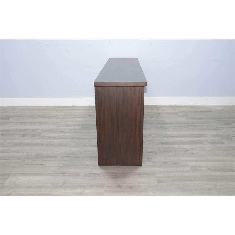 Sunny Designs 76-Inch Wide TV Stand with Glass Cabinet Doors