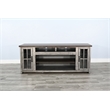 Sunny Designs Rustic Gray 76-Inch TV Stand with Glass Doors Console