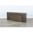 Sunny Designs Rustic Gray 76-Inch TV Stand with Glass Doors Console