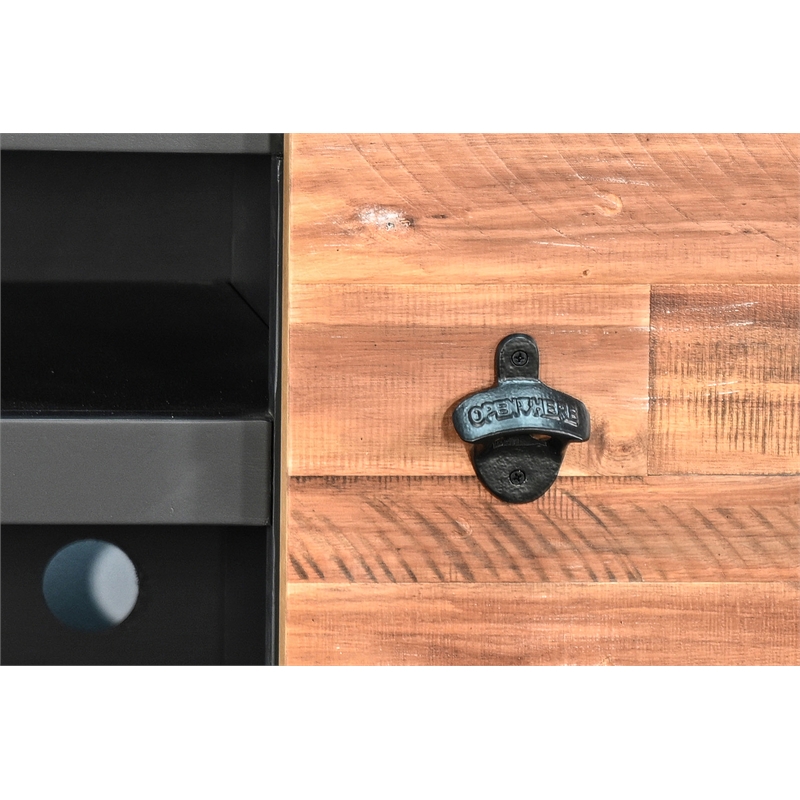 Sunny Designs Industrial Modern TV Stand with Reclaimed Wood Doors Media Cabinet