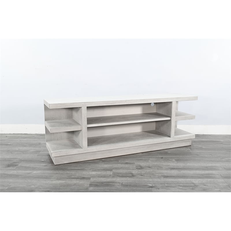 Sunny Designs Modern Gray Open Shelf Media Console